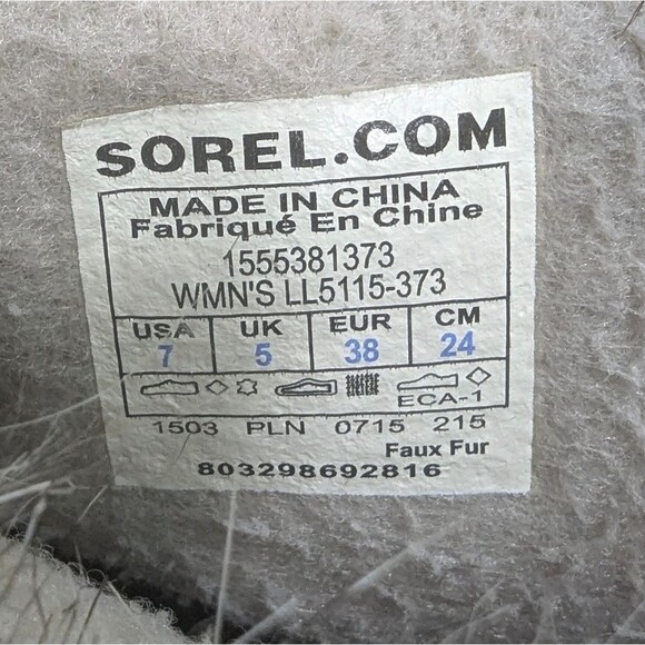 Sorel Women Joan Arctic waterproof snow winter suede leather Boot faux fur Sz  7 - Picture 6 of 12